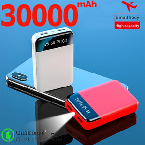 Mini 30000MAh Portable Power Bank Charger with LED Light for Android or iPhone